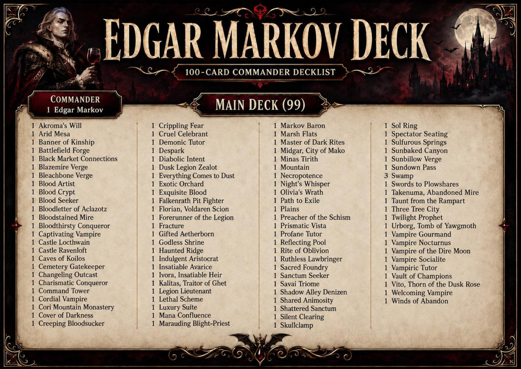 Edgar Markov Vampire Commander Deck | Mardu Typal Playtest Cards | Proxy EDH Deck — image 2