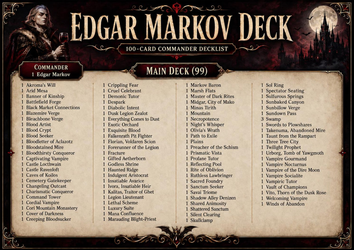 Edgar Markov Vampire Commander Deck | Mardu Typal Playtest Cards | Proxy EDH Deck — image 2