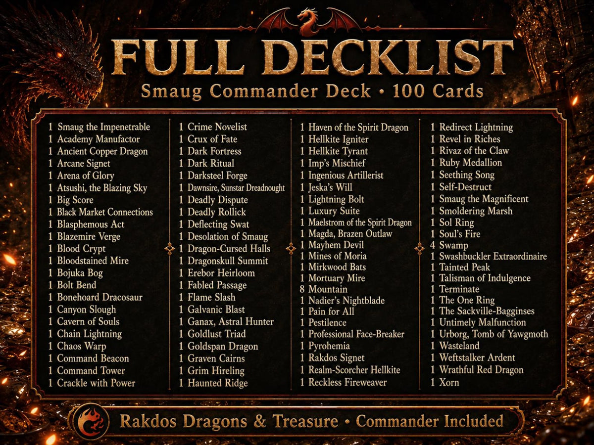 Smaug Commander Deck | Rakdos Dragons & Treasure | 100 Card MTG Proxy / Playtest Deck | Middle-earth Inspired — image 6